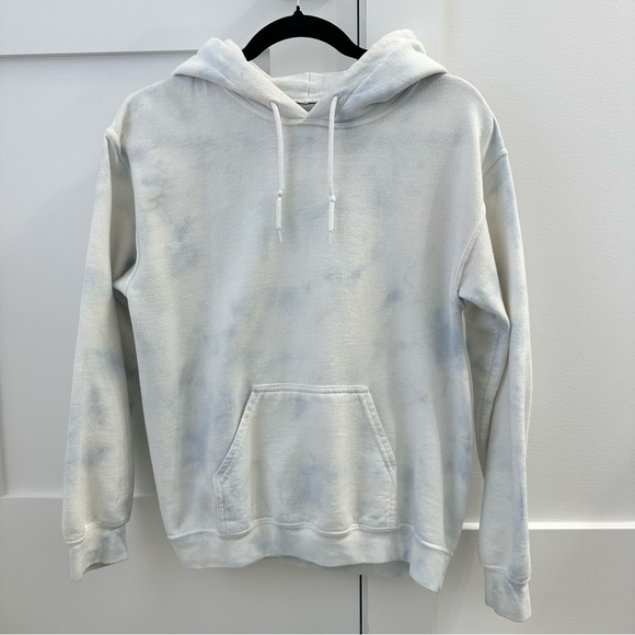White and light blue Tie-Dye Hoodie - Picture 1 of 5